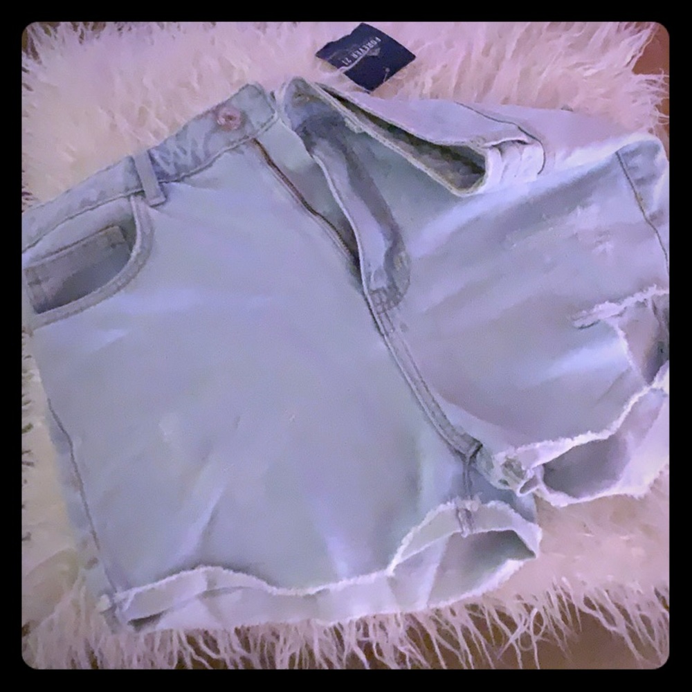 High waisted jean shorts
